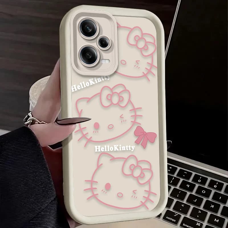 Capa para celular Xiaomi Redmi rosa clara com estampa Hello Kitty e proteção antirrisco