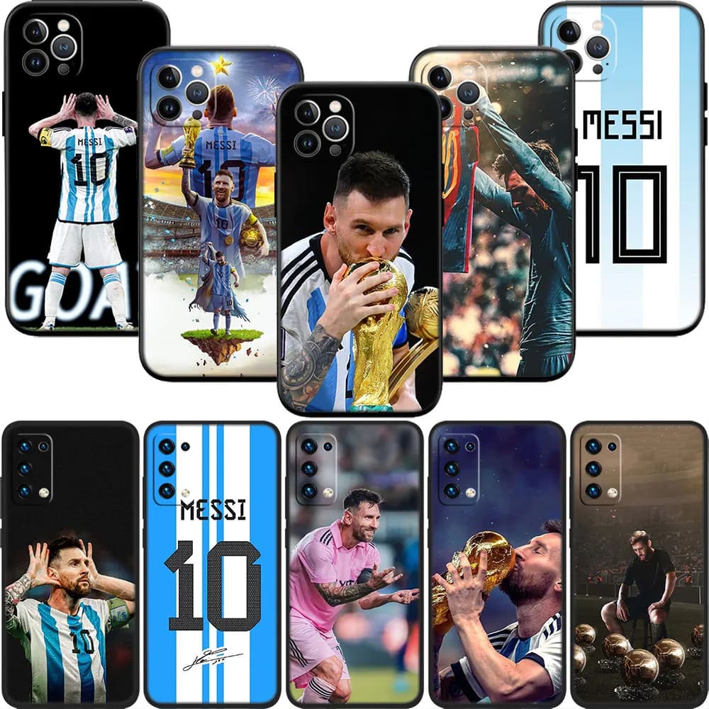 Capas de telefone com design de Lionel Messi para Xiaomi Poco C40 C50 C51 C55 C65 C71 C75 F2 F3 F5 F6 F7 M2 M3 Pro Ultra