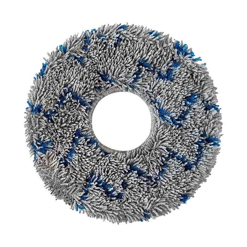 Set de suporte para pano de limpeza de aspirador robô Xiaomi, quatro discos de cerdas cinza com azul e dois discos de suporte brancos.