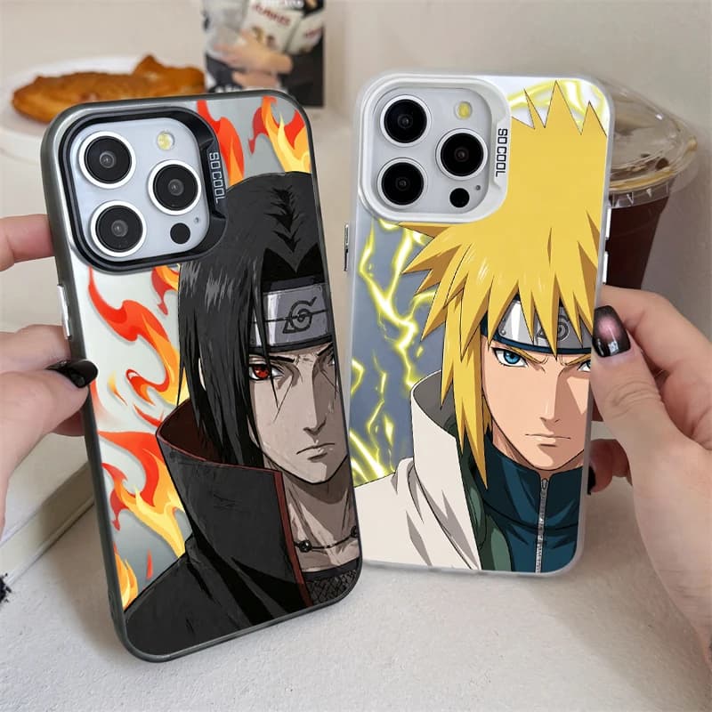 Capa de telefone Naruto para Xiaomi com personagens Minato Namikaze e Itachi Uchiha