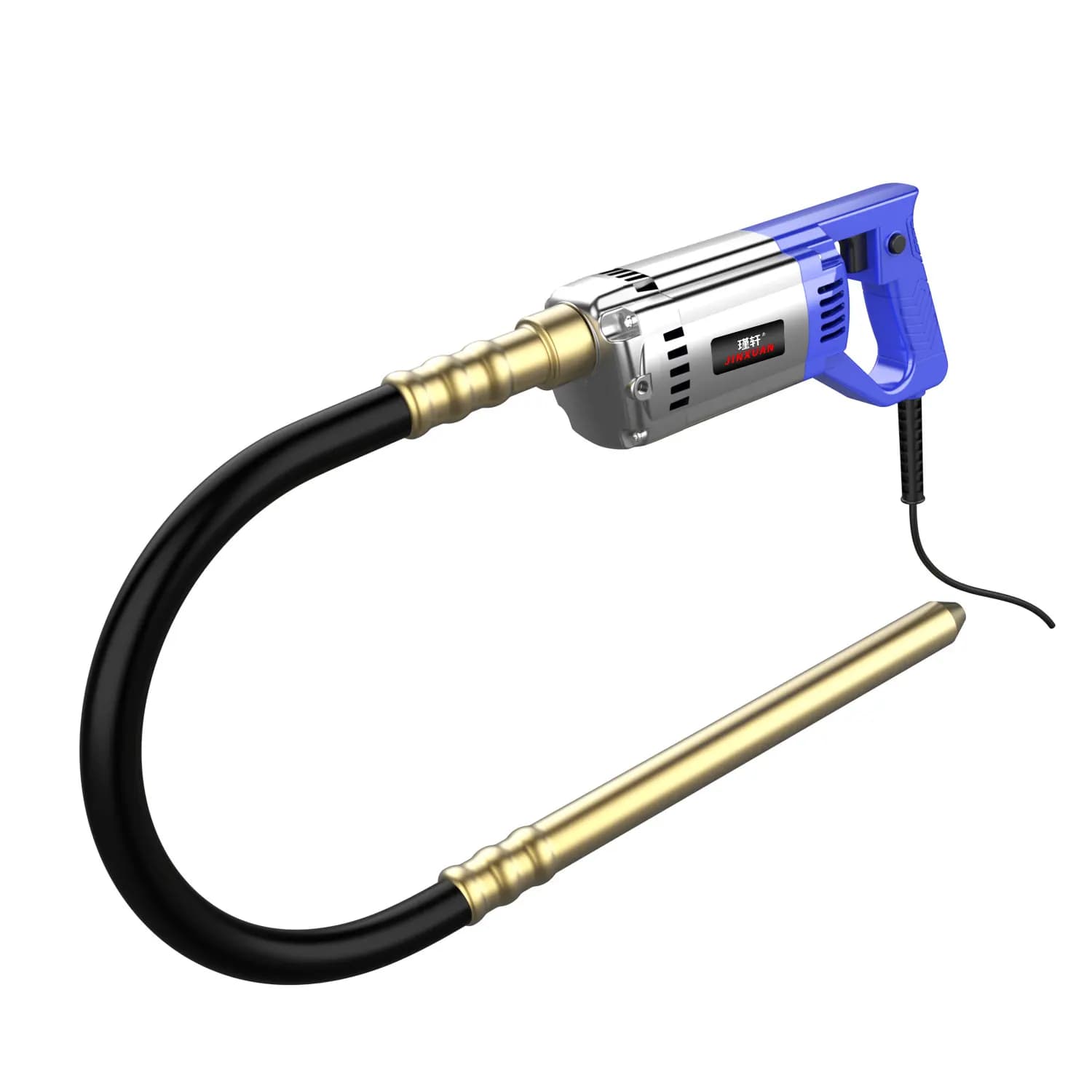 Vibrador de concreto monofásico portátil 220V - Vibrador pequeno de pôquer de cimento para canteiro de obras, kit de ferramentas de motor durável