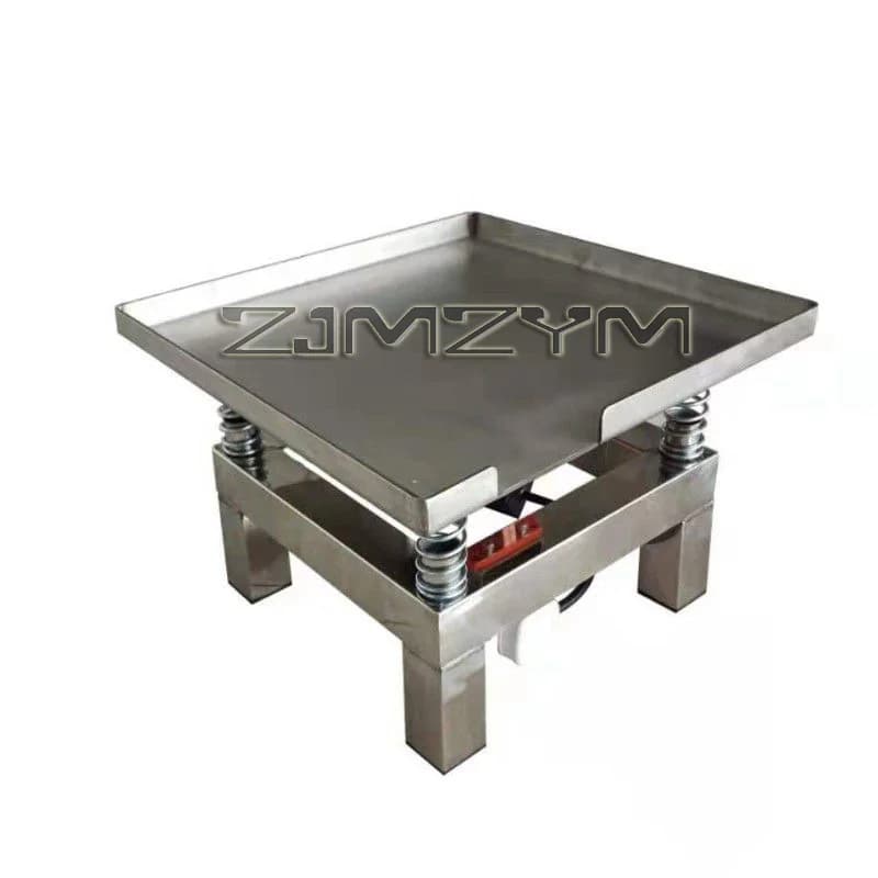 Mesa vibratória profissional para concreto 35x35 cm em aço inox prata metálica com molas de suporte