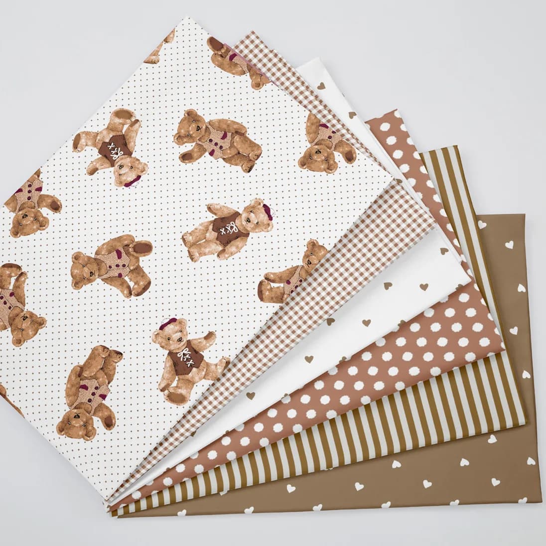 Coração ponto urso sarja tecido de algodão diy costura retalhos acolchoado tecido para artesanal bebê & criança vestido brinquedo tecido tilda