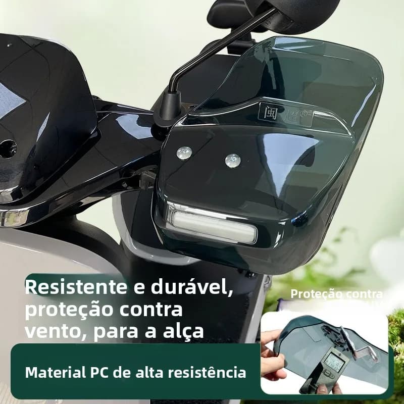 Protetor de Guidão para Veículos Elétricos com Para-brisa, Guarda-chuva, Protetor de Freio e Luvas Térmicas Grossas de Dedo I...