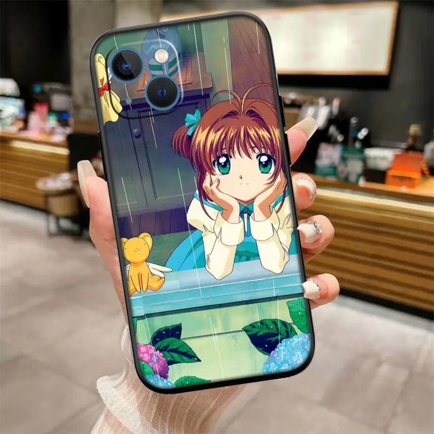 Capa de celular TR7 com estampa anime Cardcaptor Sakura personagem olhando pela janela para Xiaomi Poco