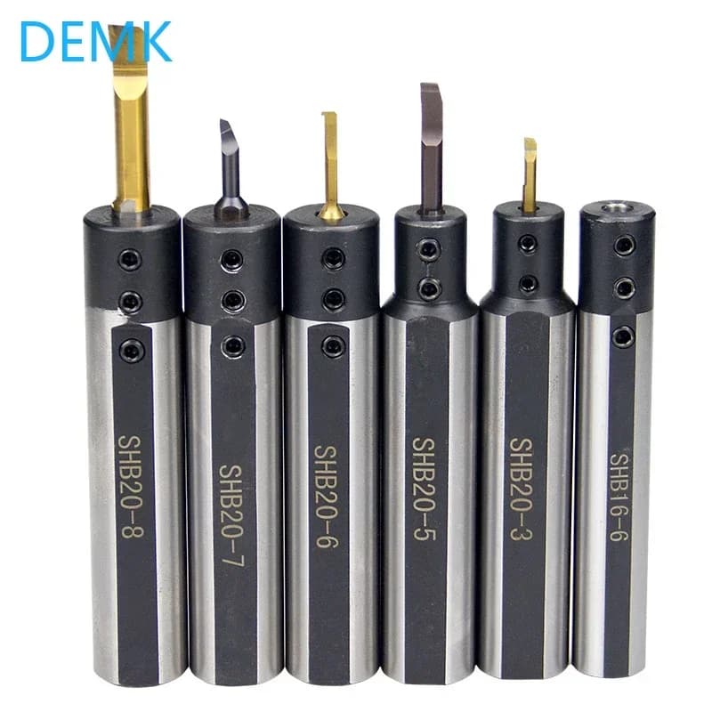Mangas de ferramenta para torno DEMK SHB20 com pontas variadas aço tungstênio preto e cinza