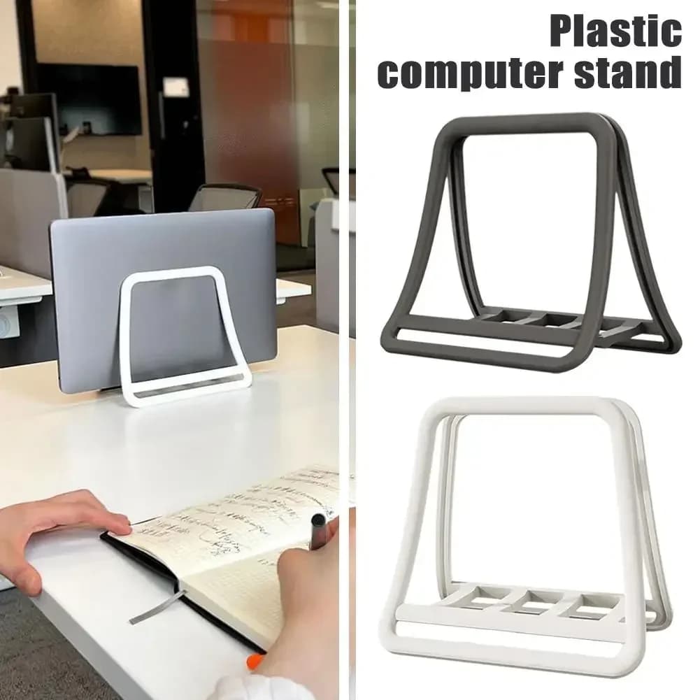 Suporte vertical antiderrapante para laptop MacBook Pro, cinza e branco
