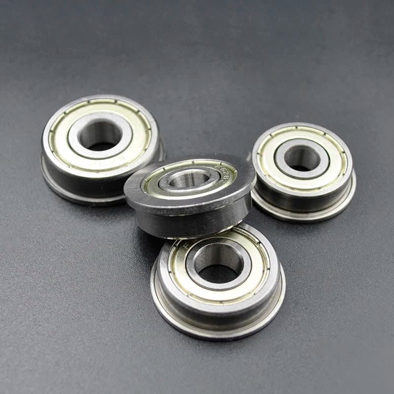 Rolamentos flangeados de esferas prata e preto em aço inoxidável, conjunto multifuros 2mm a 9mm