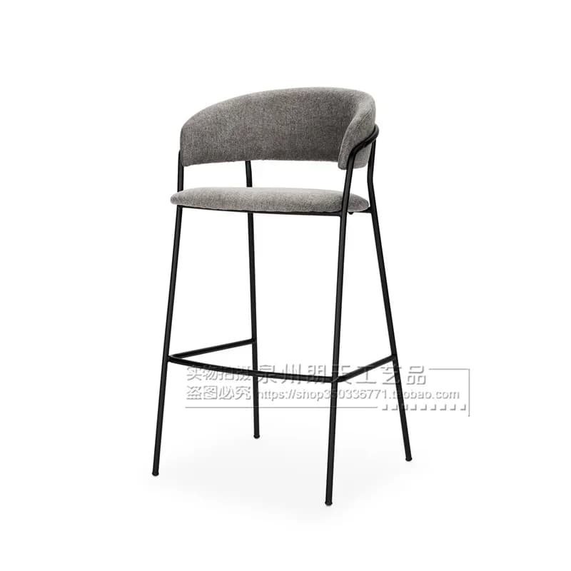Cadeira de bar moderna branca, estilo nórdico, confortável, alta, cozinha, café da manhã, recepção, cadeiras de jantar, móveis para casa mq50by3
