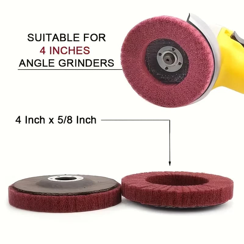 Disco polimento nylon 4 polegadas 320 vermelho com encaixe para esmerilhadeira angular
