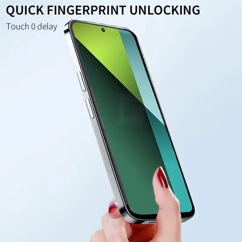 Película protetora de tela para Xiaomi Redmi Note 15 com desbloqueio rápido por impressão digital
