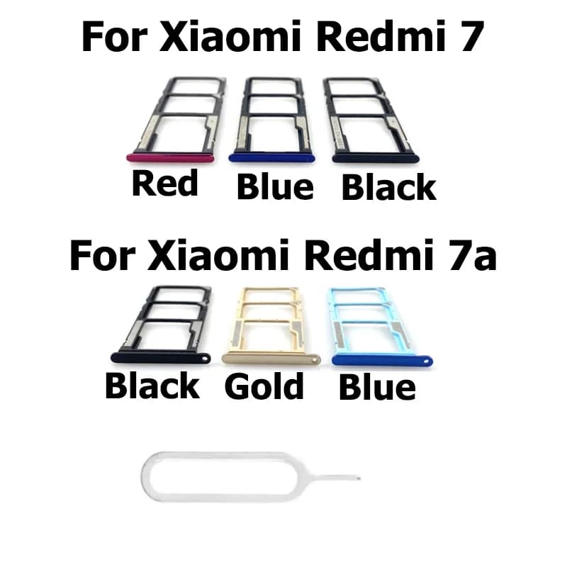Suportes para cartão SIM para Xiaomi Redmi 7 e 7a em várias cores