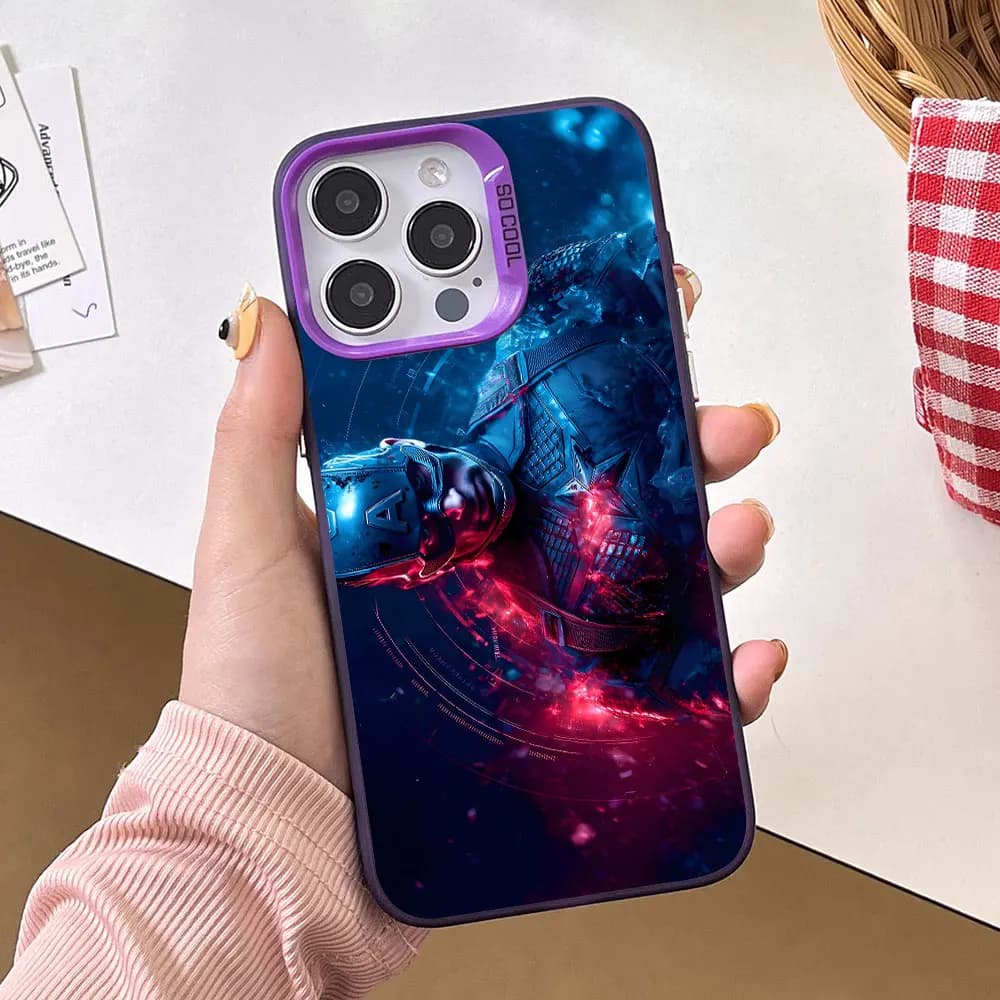 Seis capas protetoras traseiras para smartphones com arte do Capitão América