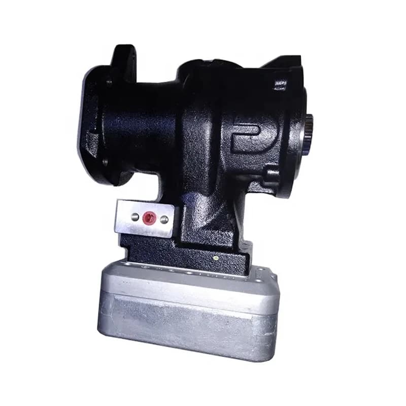 Compressor de ar preto e prata para motor diesel de caminhões pesados