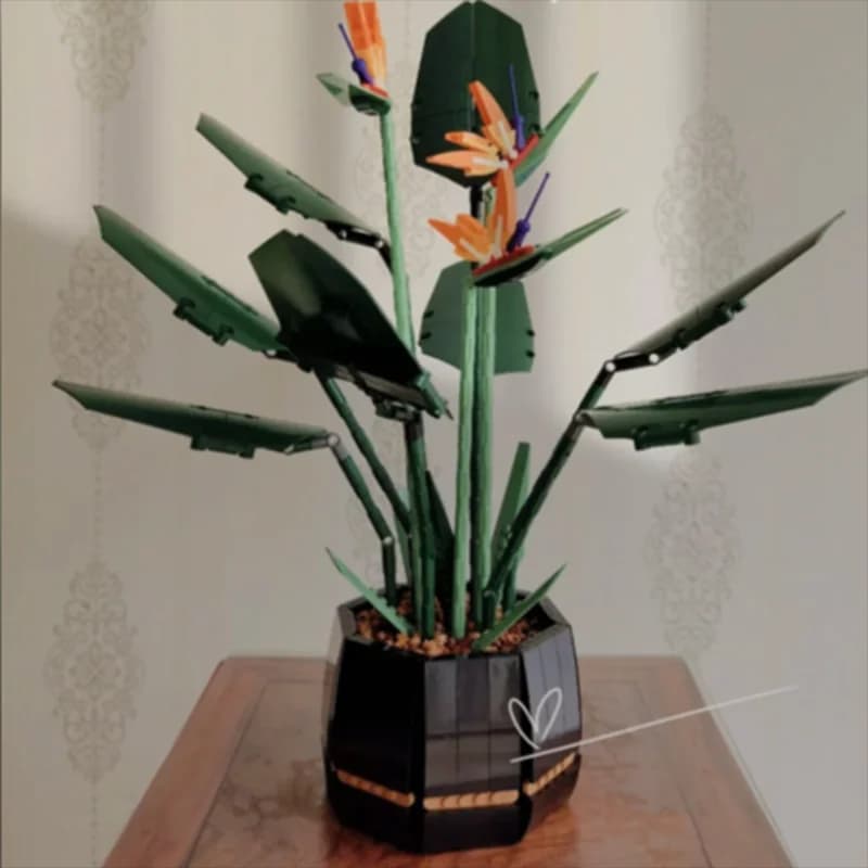 Conjunto de Blocos de Montar de Planta em Vaso de Ave do Paraíso com 1378 Peças, Coleção Botânica de Flores, Brinquedo DIY STEM para Presentes de Aniversário
