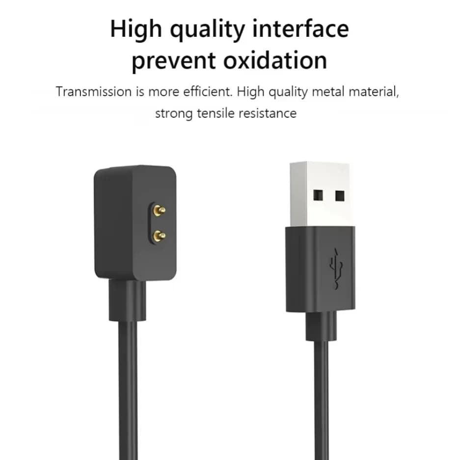 Cabo carregador USB para Xiaomi Band 9, 8, 8 Pro, Mi Band 8, 8 Active, Redmi Watch 3, 4, 5 com proteção contra sobrecarga e curto-circuito