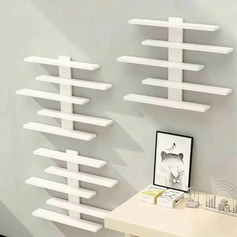 Prateleira de exibição de parede ajustável de 5 camadas para figuras de ação, pequenos blocos de construção e colecionáveis - armazenamento moderno de decoração de casa