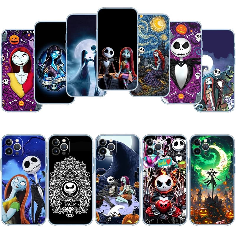Capa de Telefone Transparente DS11 Nightmare Before Christmas para Motorola Moto G7 G8 G9 G84 G85 G73 G24 G15 Z2 Play Power Plus