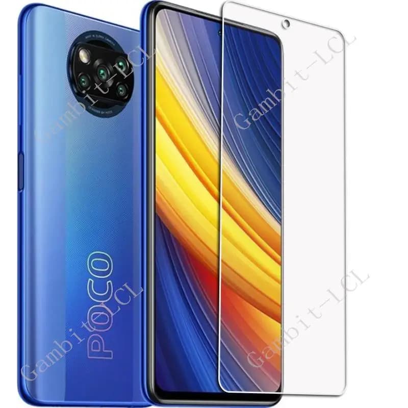 Protetor de tela vidro temperado transparente para Xiaomi Poco azul com câmera circular múltipla