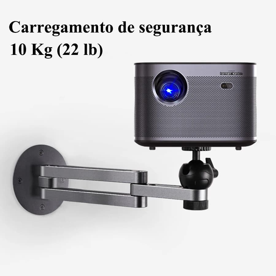 Suporte de parede para projetor com capacidade de carga segura de 10 kg em liga de alumínio prata