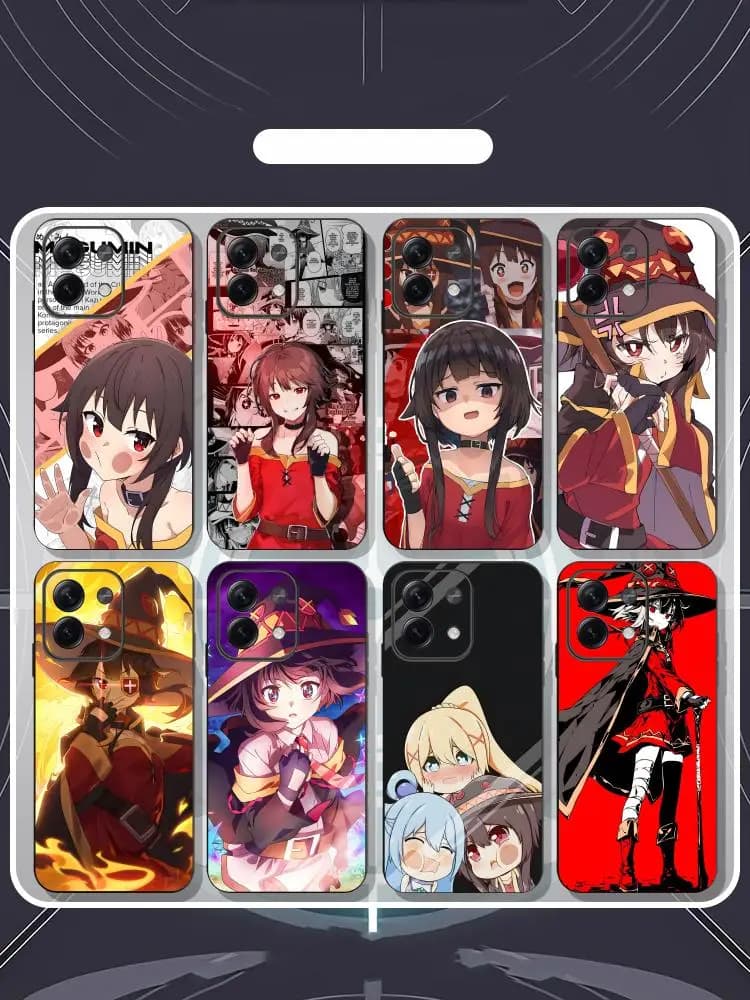 Capas de telefone anime O-onosuba m-megumin para Xiaomi Redmi Note 14, 13, 12, 11 Pro Plus S 5G 14C A3