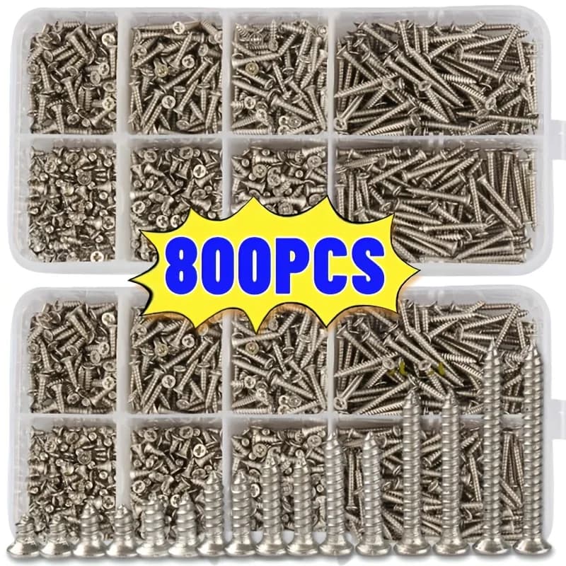 Kit de 800 parafusos autoatarraxantes para madeira M2