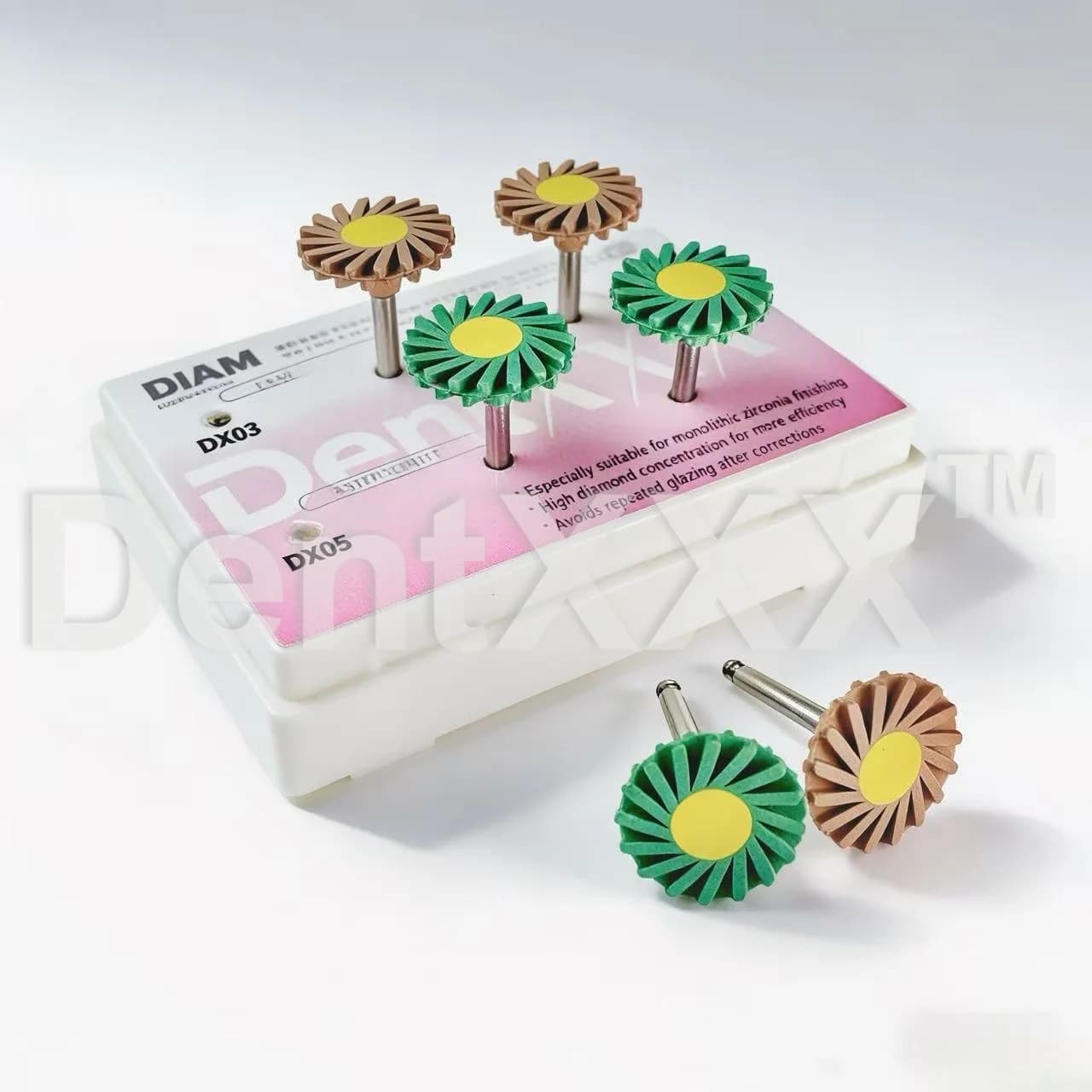 Conjunto de 6 peças de rodas de polimento de borracha diamantadas