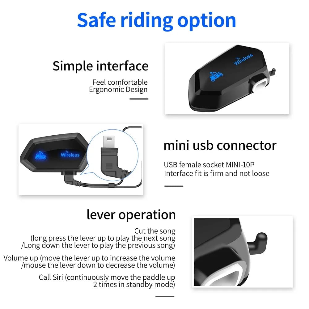 Fones de ouvido para capacete de motocicleta, bluetooth 5.0, sem fio, kit de chamada mãos-livres, estéreo, bt, m01