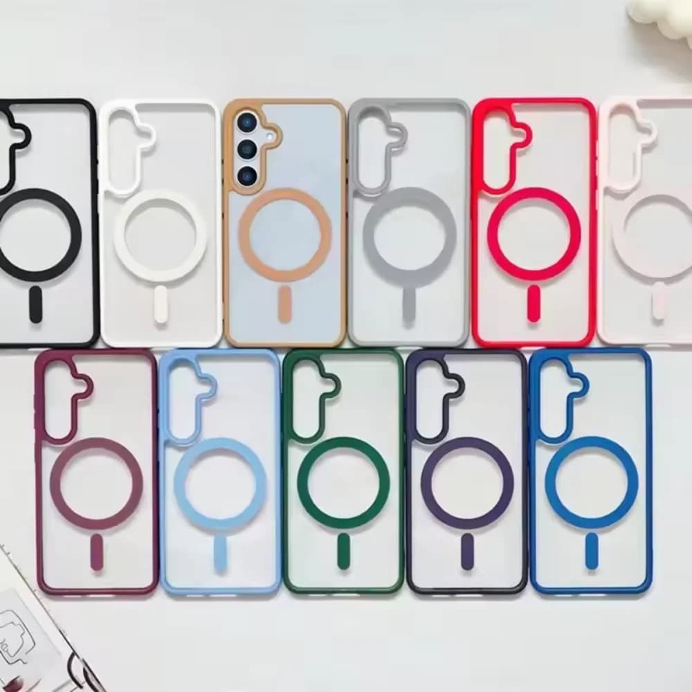 Capa de Telefone Acrílica com Carregamento Magnético para Samsung Galaxy A57 A56 A55 A37 A36 A35 A26 A17 A16 A15 A07 A06 4G 5G, Capa à Prova de Choque
