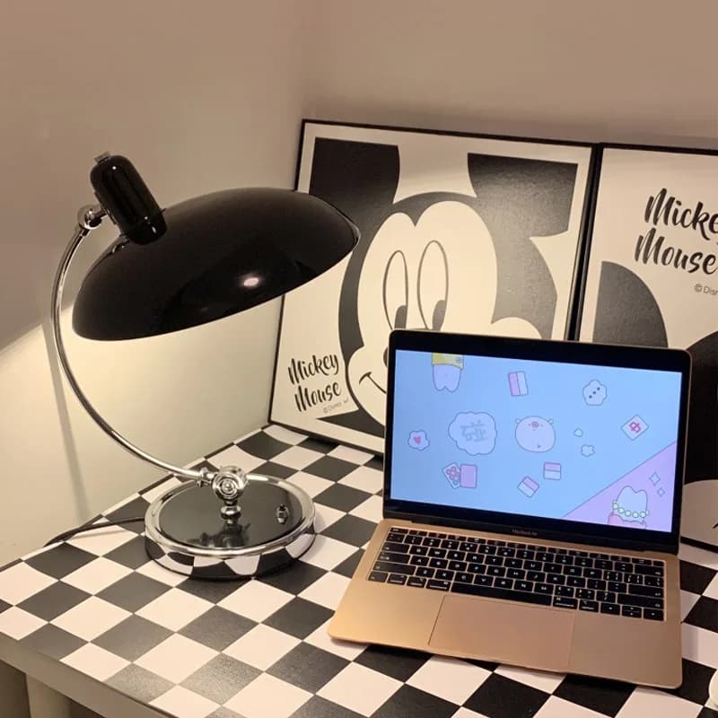 Luminária de Mesa Ajustável Moderna Bauhaus, Luz de Leitura Minimalista Vintage para Escritório, Estudo, Quarto, Proteção para os Olhos