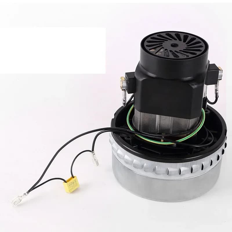 Motor universal para aspirador de pó seco e molhado 1200W-1500W preto e cinza com fios e conectores