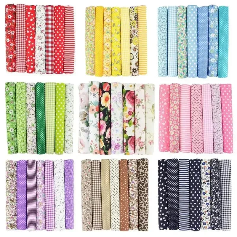 Conjunto de tecidos para patchwork quilting algodão estampado em diversas cores e padrões