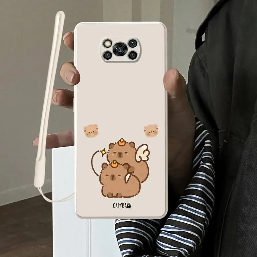 Capa de telefone Xiaomi Poco X3 NFC com estampa de porquinho-da-índia, roxa, para proteger o smartphone com estilo.