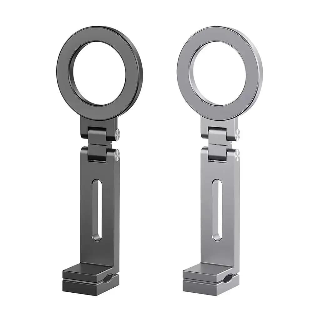 Suporte de telefone magnético para viagem em forma de avião disponível nas cores cinza metálico e preto