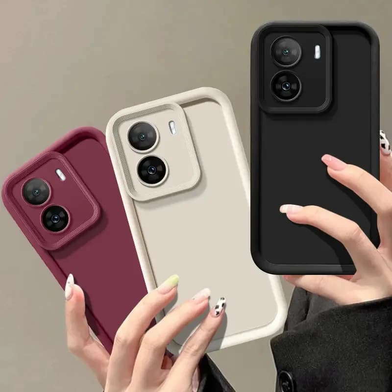Capas de telefone para Xiaomi em preto, marrom e branco com recortes para câmera e botões