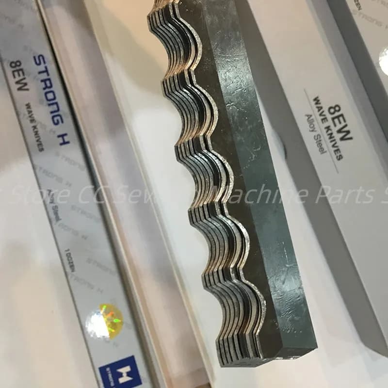 Conjunto de facas H Forte com lâminas onduladas empilhadas, aço liga para corte em máquinas