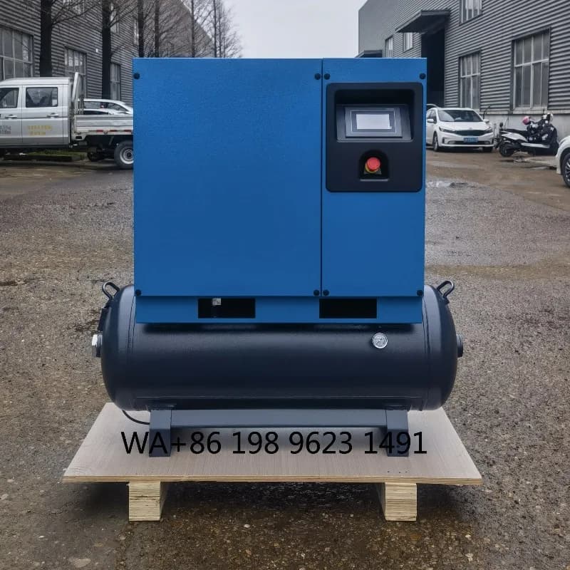 Compressor de ar silencioso mini com parafuso, VFD de ímã permanente 8-16 Bar com tanque de ar, dispositivo industrial de economia de energia