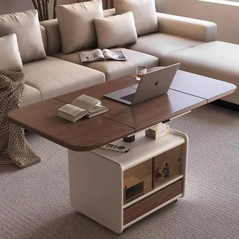 Mesa de centro nórdica escalável com design elegante e funcional para sala de estar