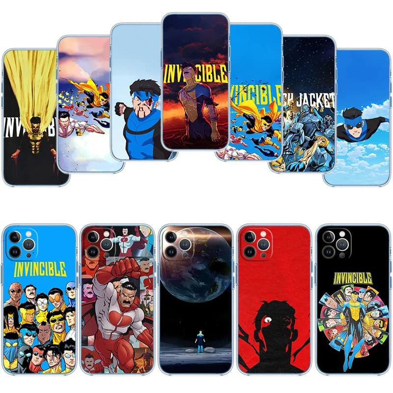 Capas de telefone transparentes com designs de super-heróis da série Invincible para Motorola