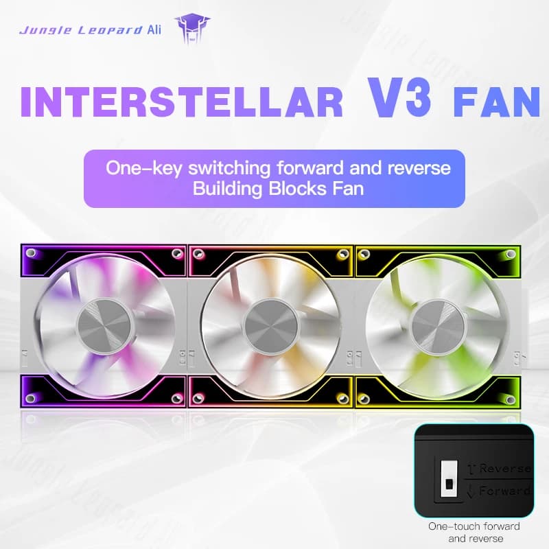 Jungle Leopard Interstellar V3 Reversível Ventilador Ventiladores Modular Emenda Sem Fio Espelho Infinito