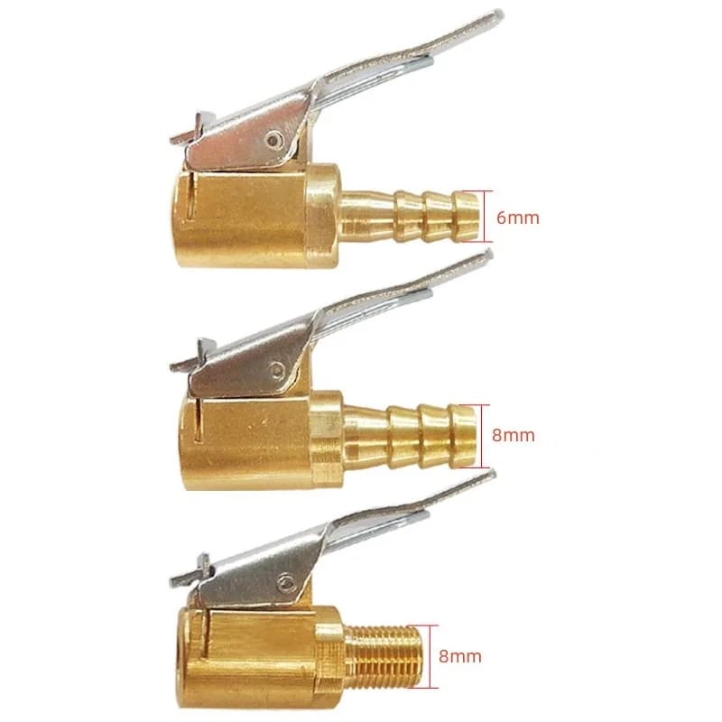 Conector de Válvula de Ar para Pneu de Carro, Adaptador de Encaixe em Latão 6mm 8mm para Bomba Inflável