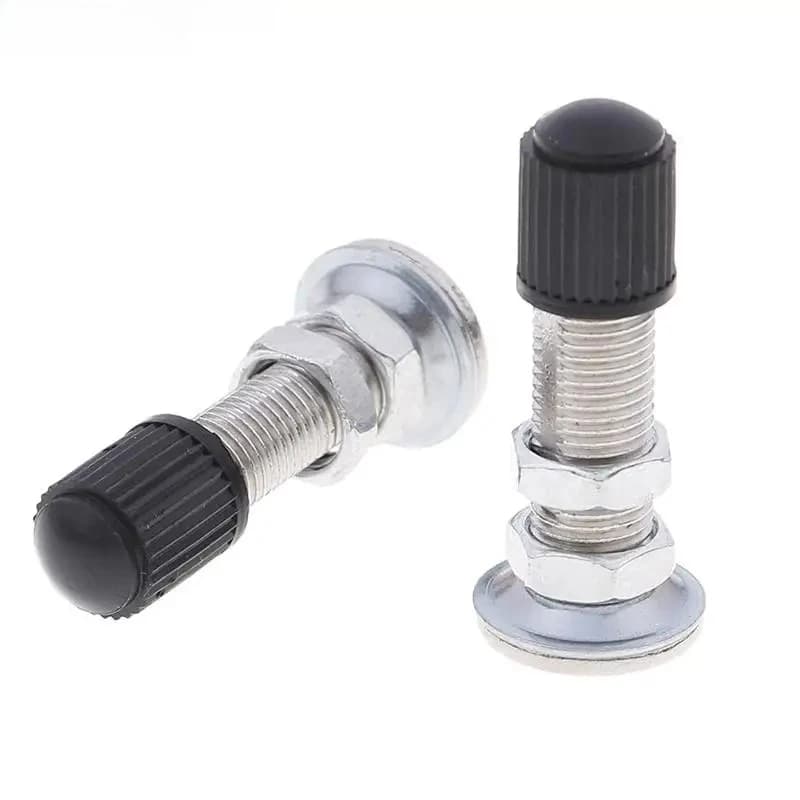 Válvulas para pneu de bicicleta ultraleves Schrader 31mm com tampa preta e corpo metálico