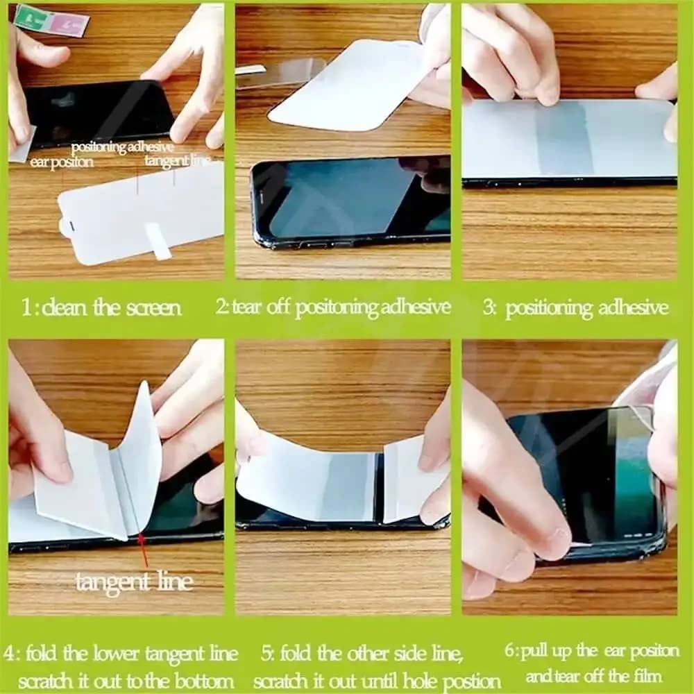 Passo a passo de aplicação da película protetora de tela hidrogel para Xiaomi Poco e Redmi Note kit 1 a 4 peças