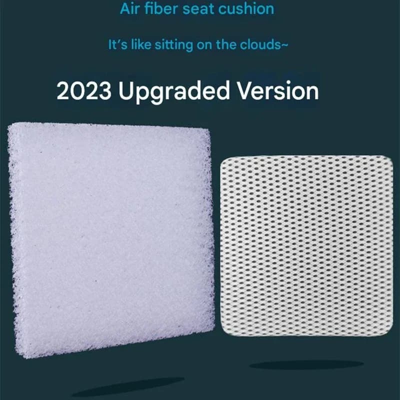 Almofada de assento Air Fiber 4D branca respirável versão 2023 com estrutura de malha e fibra