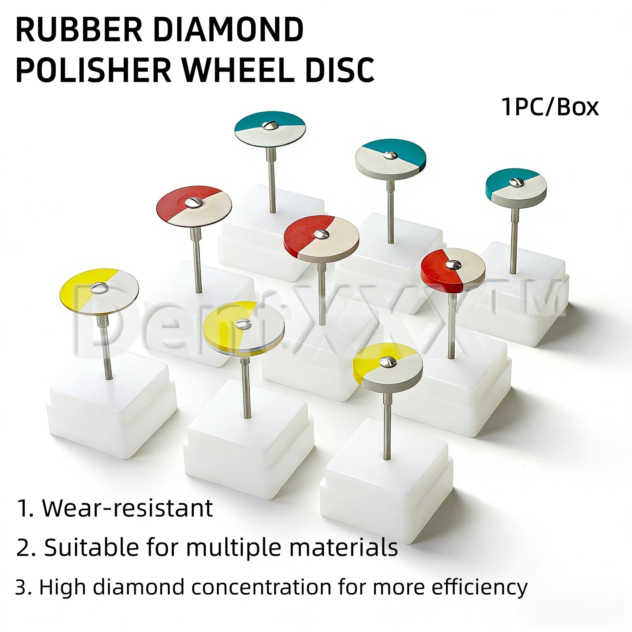Disco de polimento de borracha com diamante bicolor, múltiplas cores, resistente ao desgaste, adequado para múltiplos materiais, alta concentração de diamante