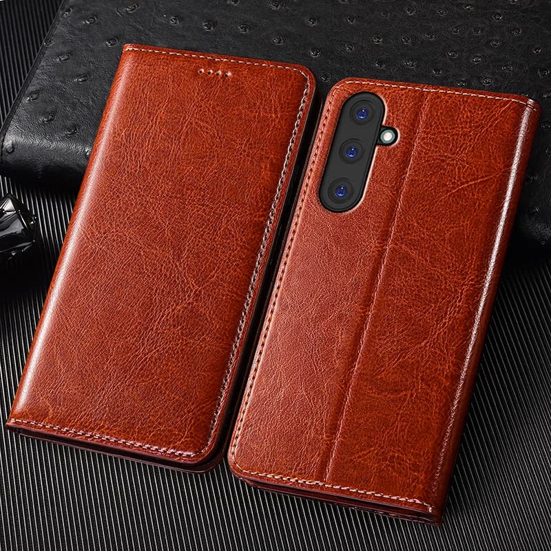 Crazy horse capa flip de couro genuíno para samsung galaxy m55 m53 m52 m51 m33 m32 m31 m31s m30 m23 m22 m21 capas de telefone