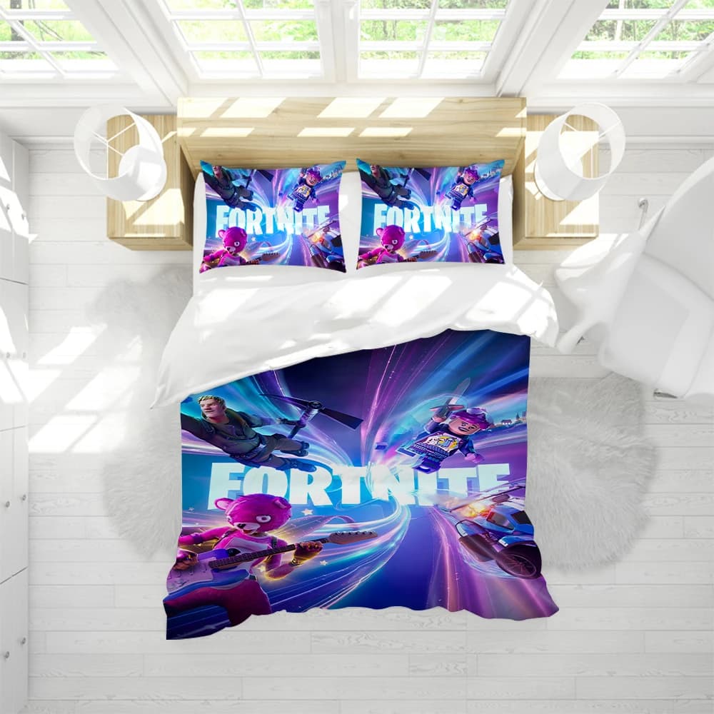 Conjunto de Capa de Edredom Fortnite para Jogos de Batalha com Personagens