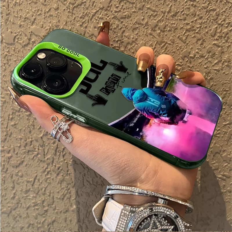 Capa rígida verde para smartphone Xiaomi com estampa Jul Party Time e imagem colorida