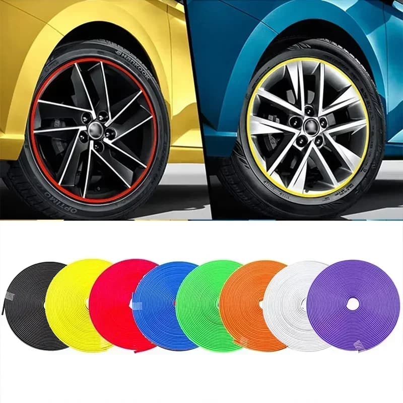 800cm/rolo lâminas de aro do carro veículo cor jantes protetores decoração tira pneu guarda linha borracha moldando guarnição pneu guarda linha