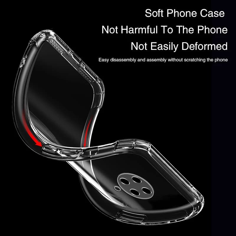 Capa flexível de silicone transparente para Poco F2 Pro fácil de montar e desmontar sem danificar